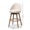 Baxton Studio Carra Beige Upholstered Walnut-Finished Wood Swivel Bar Stool, PK2 157-9651 - alternate 2